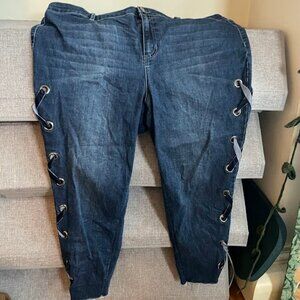One 5 One Crisscross Strap Jeans - Size 22W